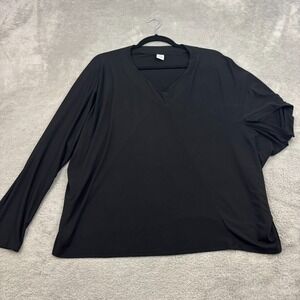 msquare Neetu Malik‎ Asymmetrical Sleeve Top Womens L/XL Black Lagenlook Artsy